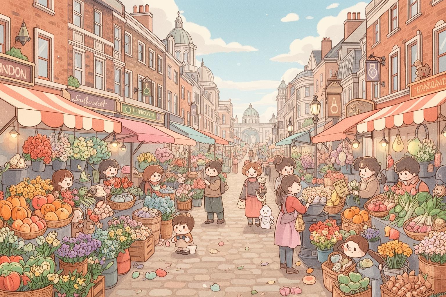 gelunbiyaluhuashi-columbia-road-flower-market-zhouriqingchendesinfangshipian